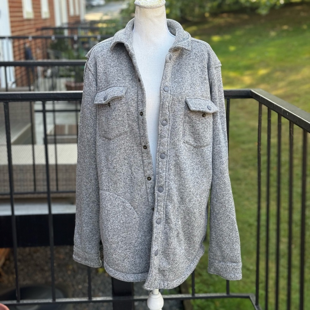 L. L. Bean Men's Gray Button-Up Jacket Size Medium Tall
